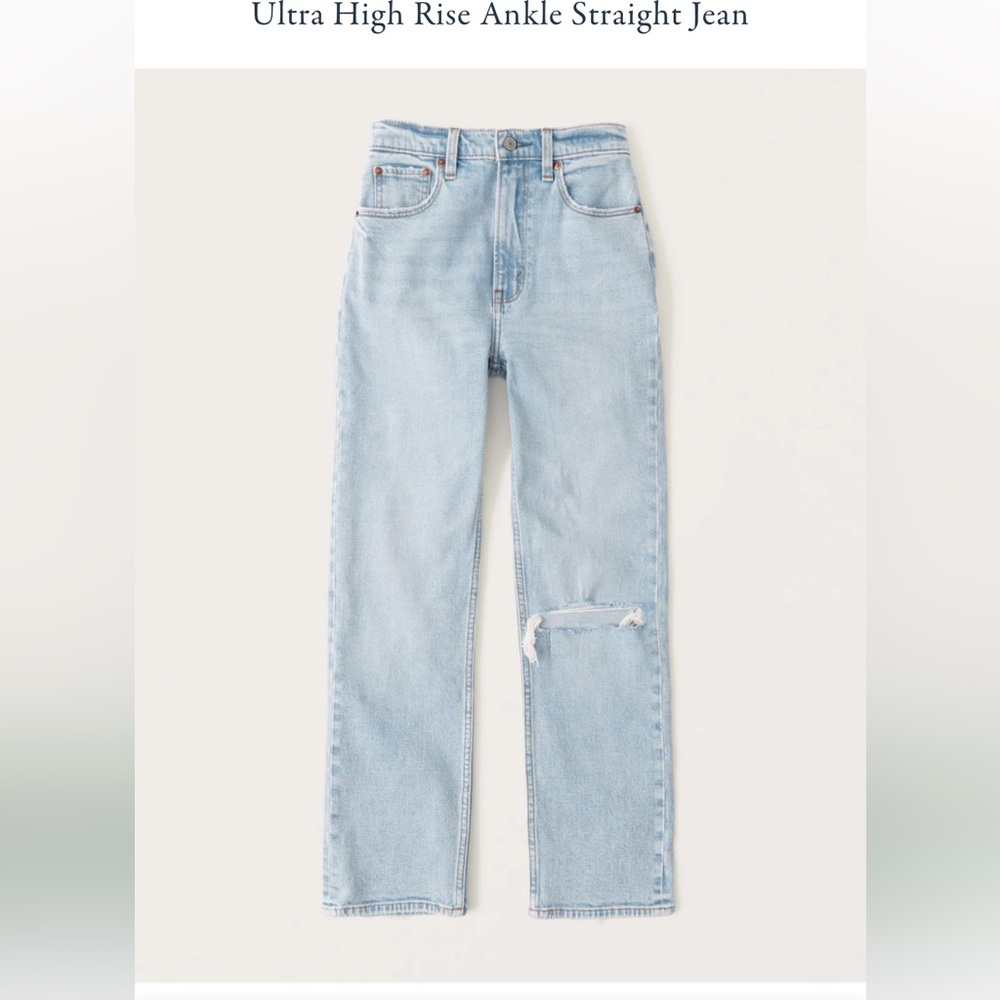 Abercrombie & Fitch the ankle straight ultra high rise denim jean size 23s